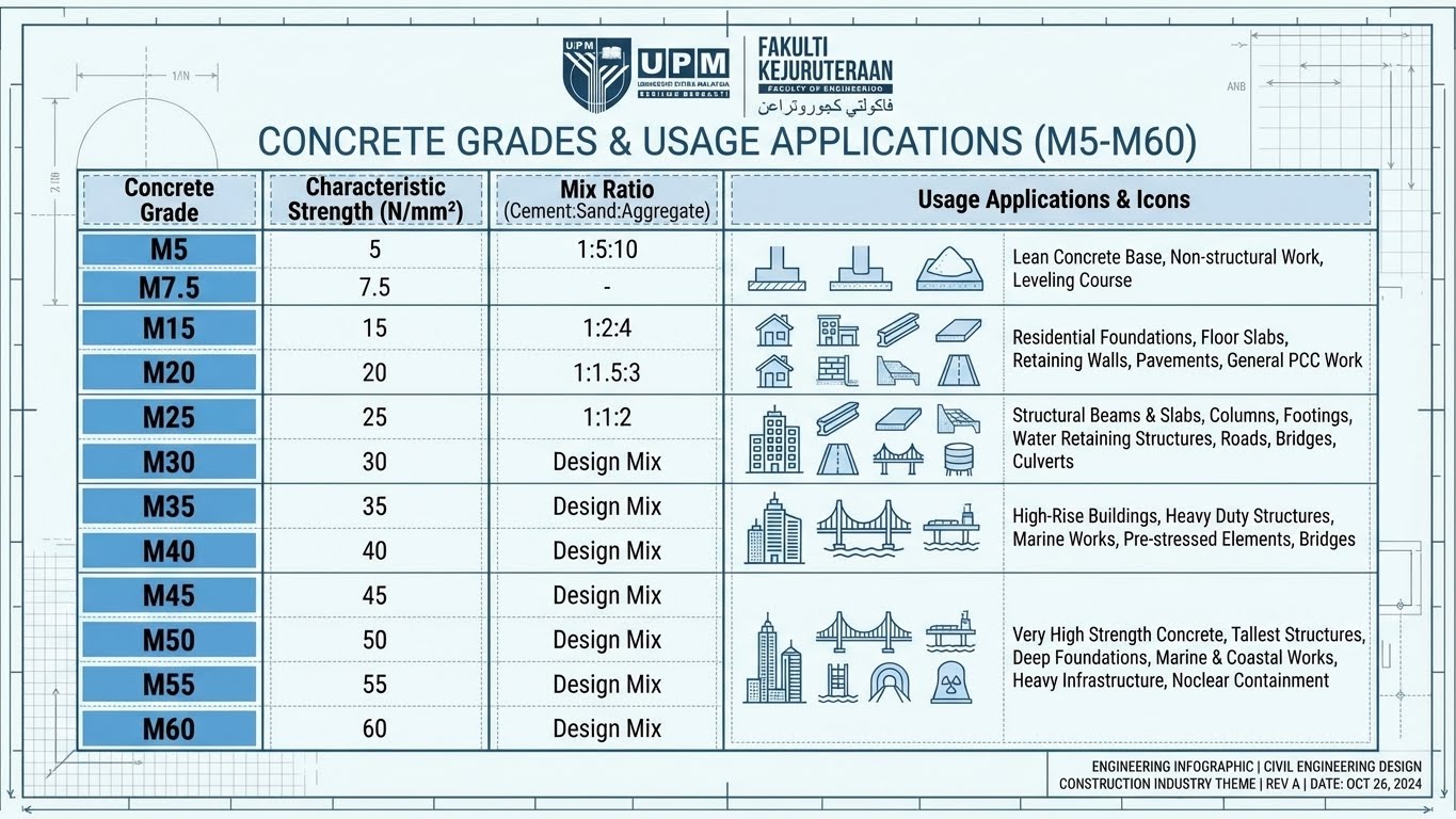 Jadual Jenis Gred Konkrit